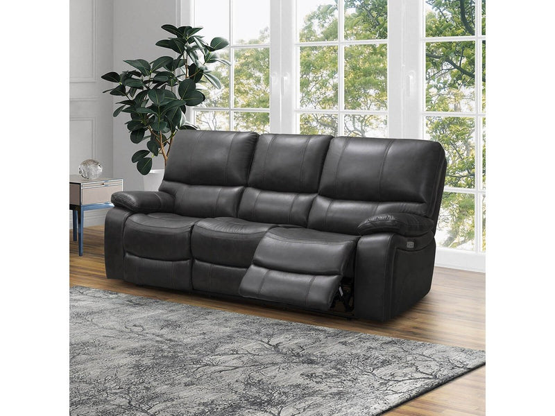 Quinby Leather Power Reclining Sofa, Dark Grey Default Title