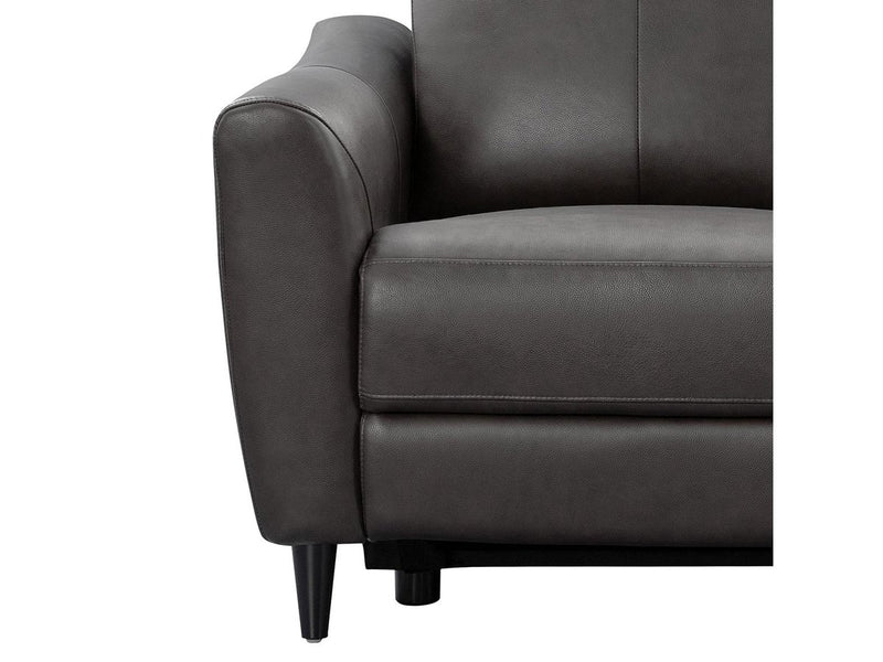 Tomasino Leather Power Reclining Loveseat with Power Headrest, Dark Grey Default Title