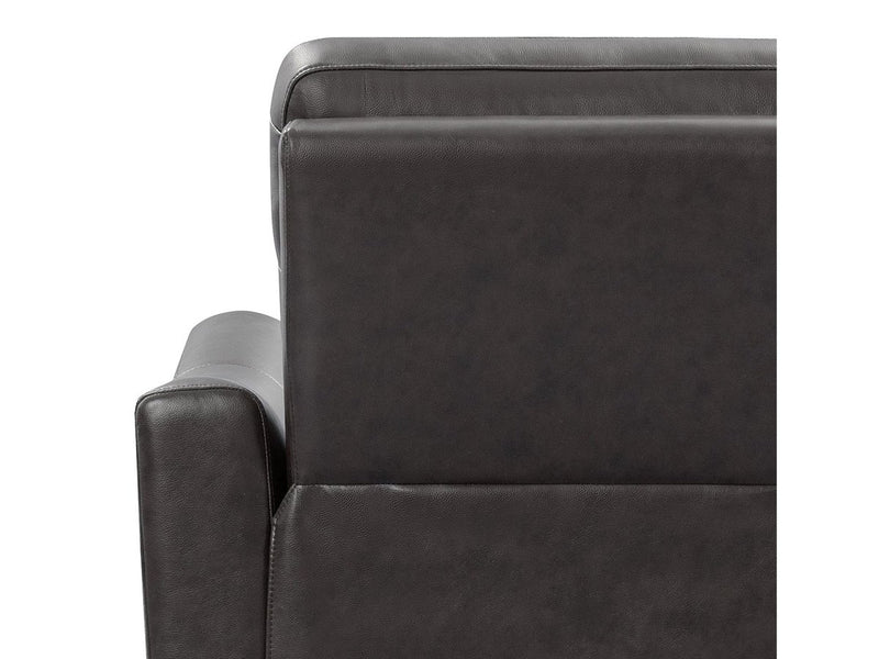 Tomasino Leather Power Reclining Loveseat with Power Headrest, Dark Grey Default Title
