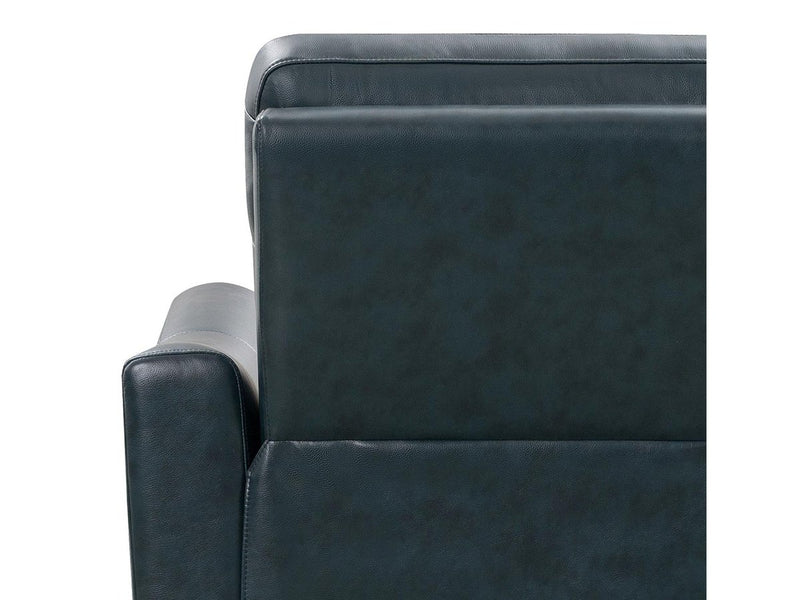 Tomasino Leather Power Recliner with Power Headrest, Blue Default Title