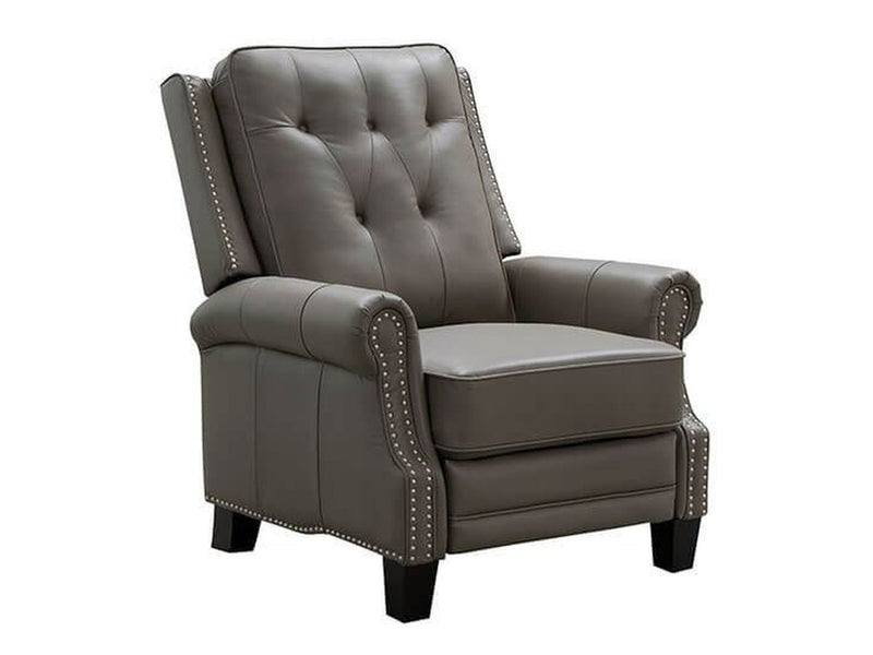 Clemson Leather Pushback Recliner-Grey Default Title