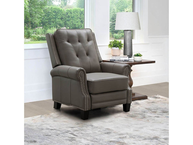 Clemson Leather Pushback Recliner-Grey Default Title