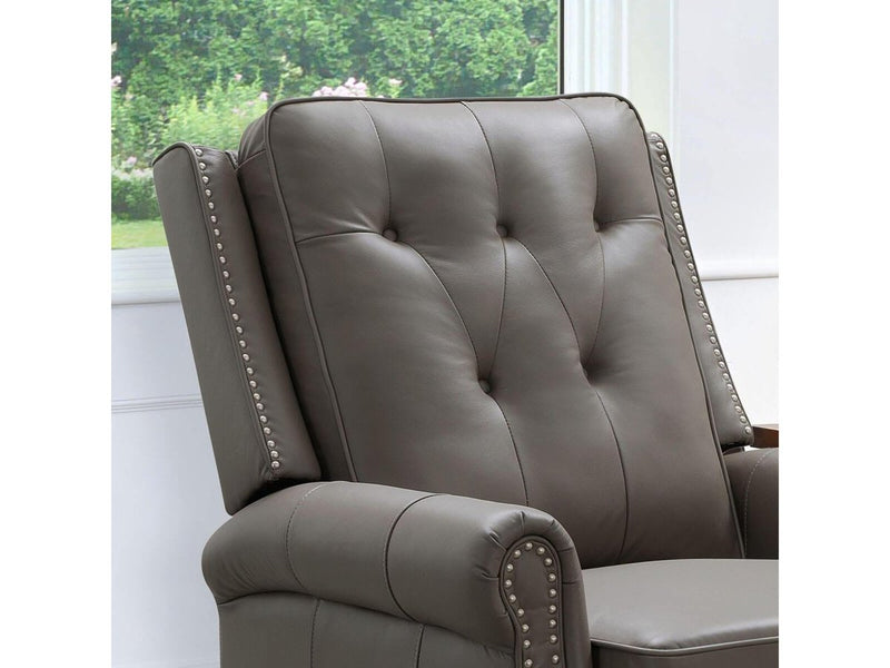 Clemson Leather Pushback Recliner-Grey Default Title
