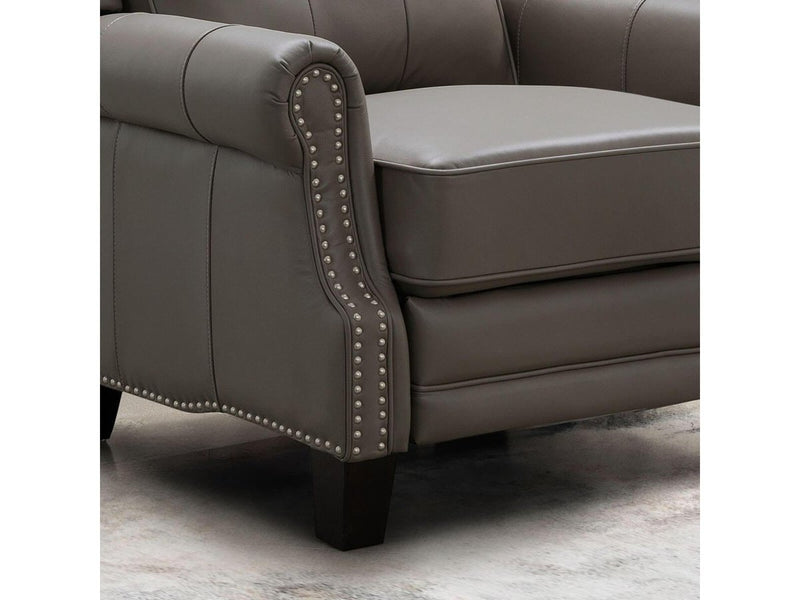 Clemson Leather Pushback Recliner-Grey Default Title