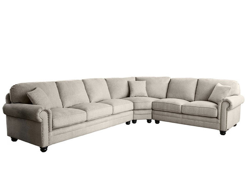Ferra 3-piece Fabric Sectional , Grey Default Title