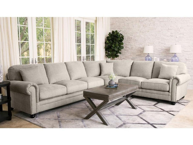 Ferra 3-piece Fabric Sectional , Grey Default Title