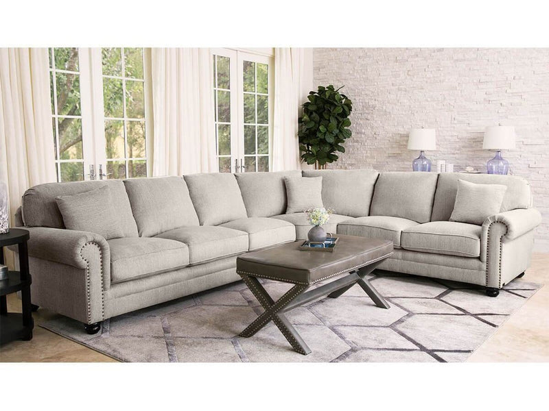 Ferra 3-piece Fabric Sectional , Grey Default Title
