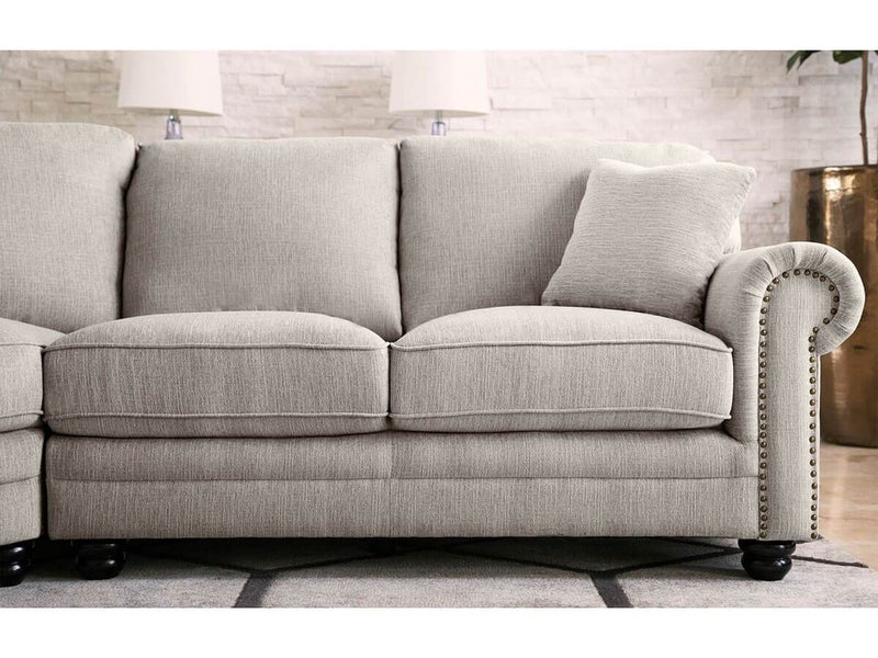 Ferra 3-piece Fabric Sectional , Grey Default Title