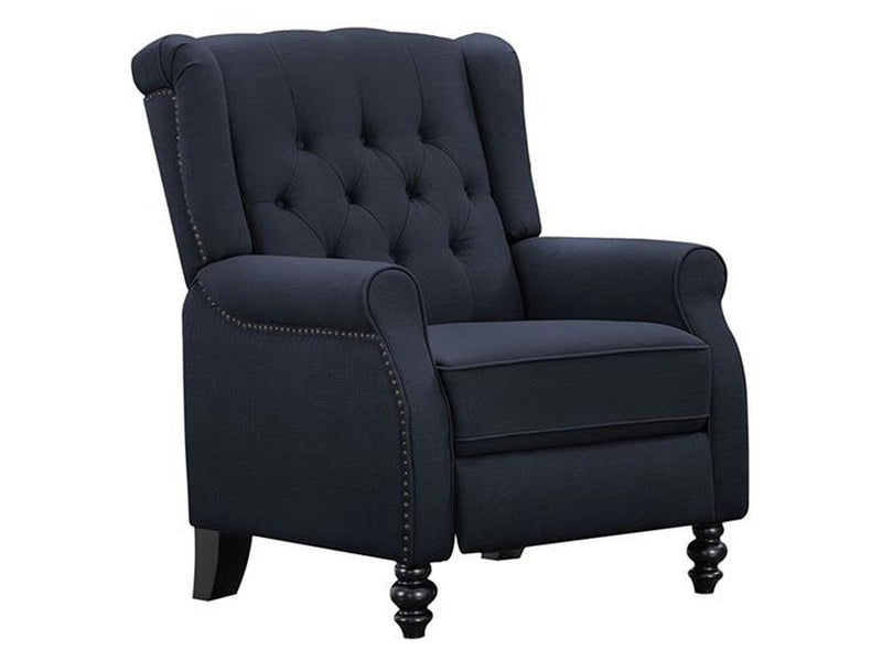 Ophelia Fabric Pushback Recliner, Blue Default Title