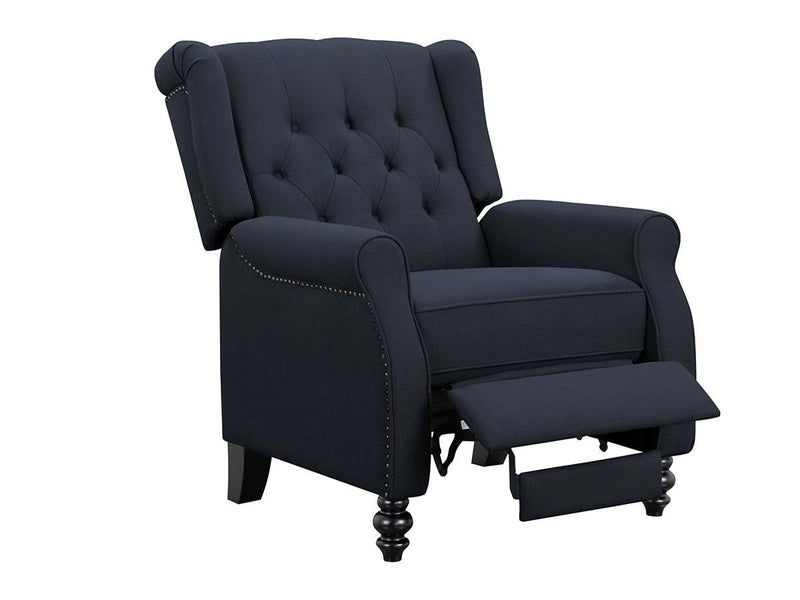Ophelia Fabric Pushback Recliner, Blue Default Title