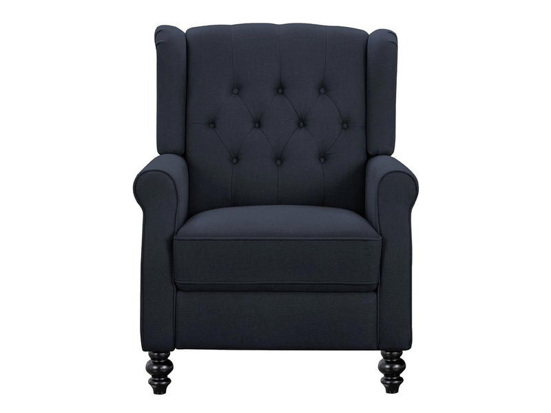 Ophelia Fabric Pushback Recliner, Blue Default Title