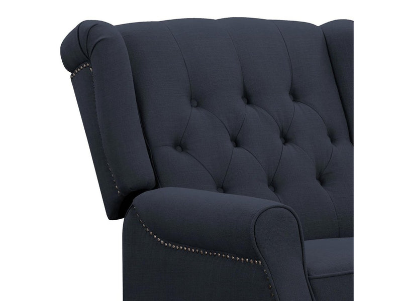 Ophelia Fabric Pushback Recliner, Blue Default Title