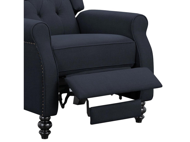 Ophelia Fabric Pushback Recliner, Blue Default Title