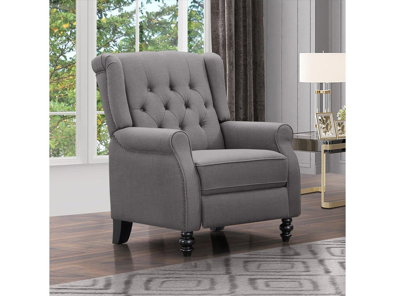 Ophelia Fabric Pushback Recliner, Grey Default Title