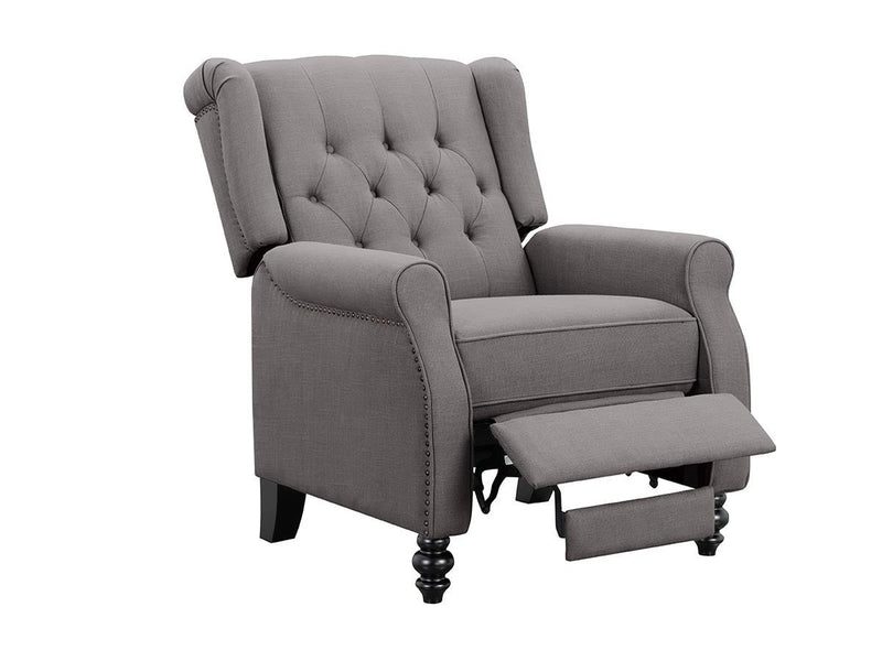 Ophelia Fabric Pushback Recliner, Grey Default Title