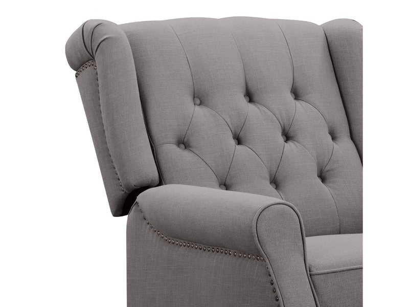 Ophelia Fabric Pushback Recliner, Grey Default Title