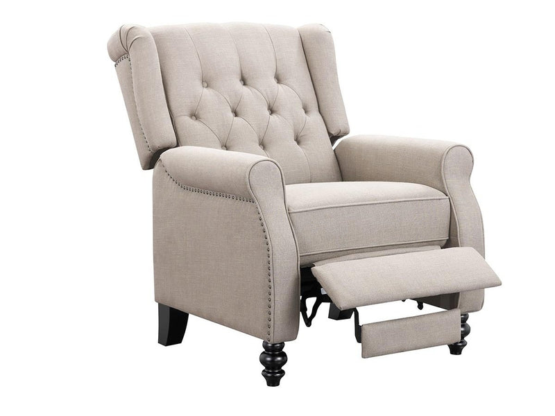 Ophelia Fabric Pushback Recliner, Ivory Default Title