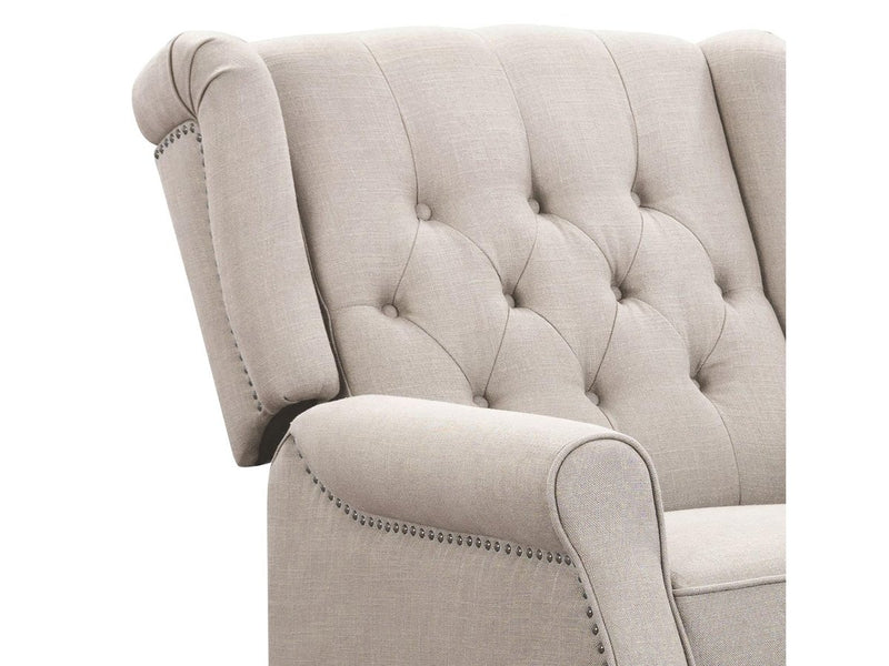 Ophelia Fabric Pushback Recliner, Ivory Default Title