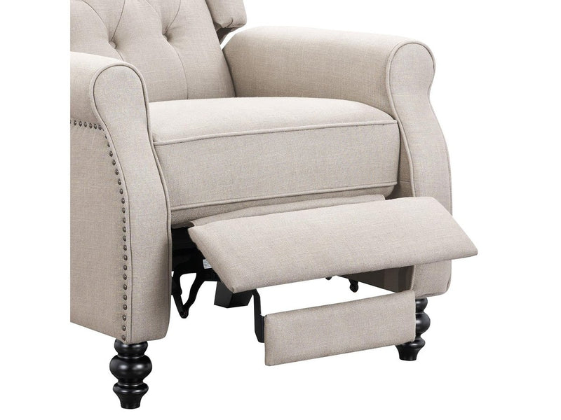 Ophelia Fabric Pushback Recliner, Ivory Default Title