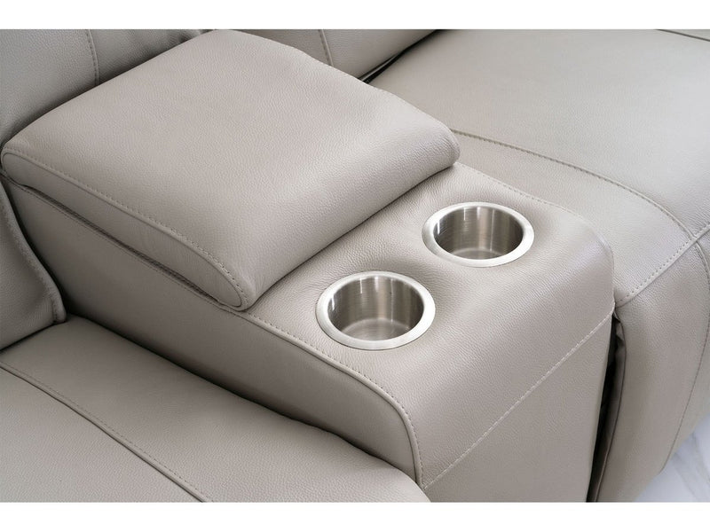 Layton Leather Loveseat, Grey Default Title