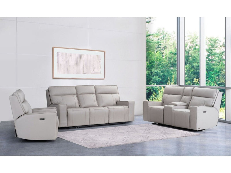 Layton Leather Loveseat, Grey Default Title