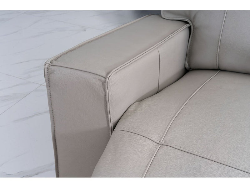 Layton Leather Sofa, Grey Default Title