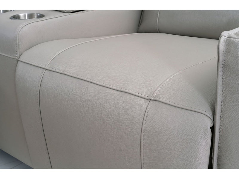 Layton Leather Sofa, Grey Default Title