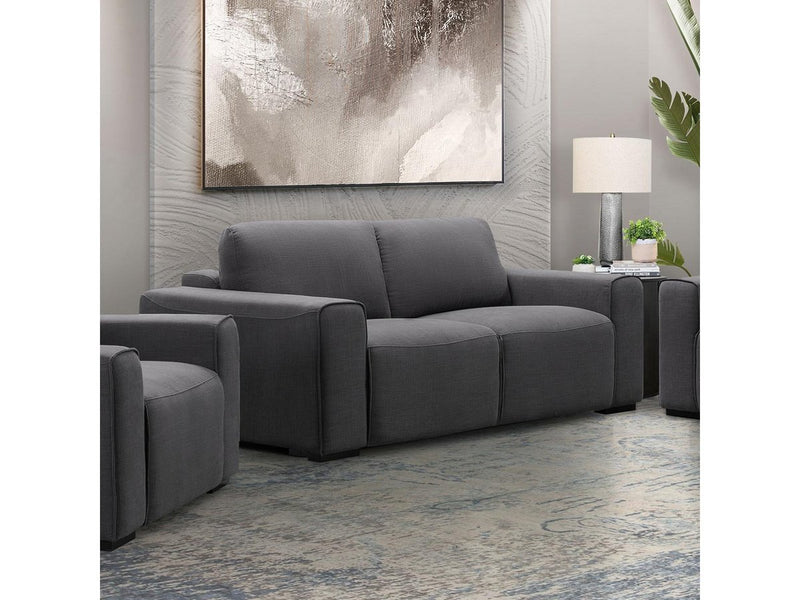Marlow Fabric Loveseat, Charcoal Grey Default Title
