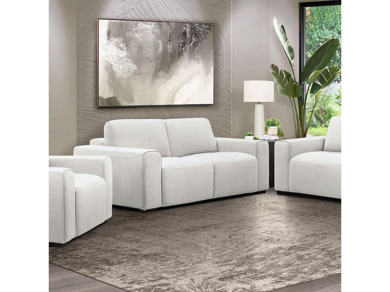 Marlow Fabric Loveseat, White Default Title