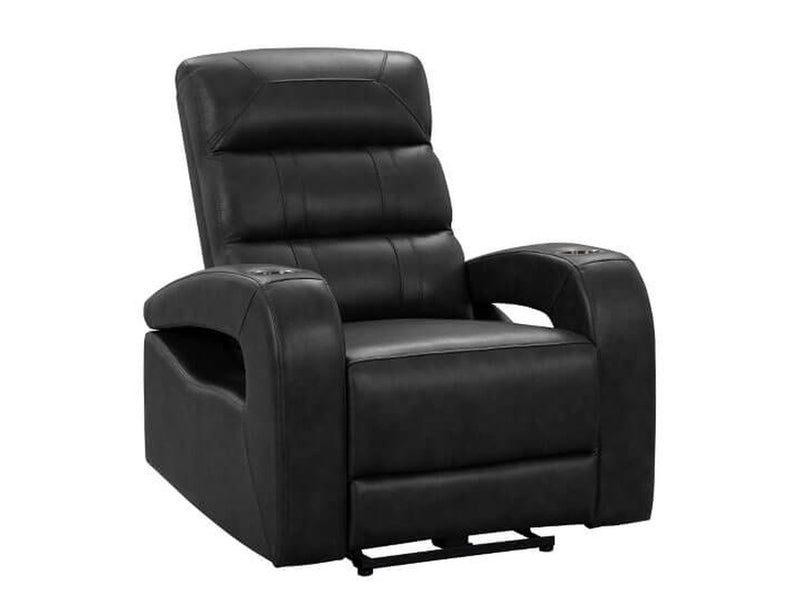 Ennis Leather Power Recliner-Black Default Title
