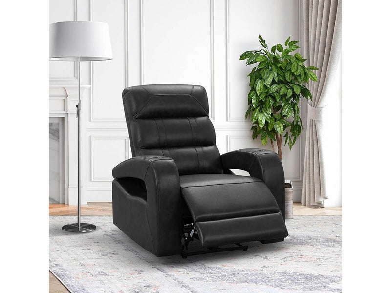 Ennis Leather Power Recliner-Black Default Title