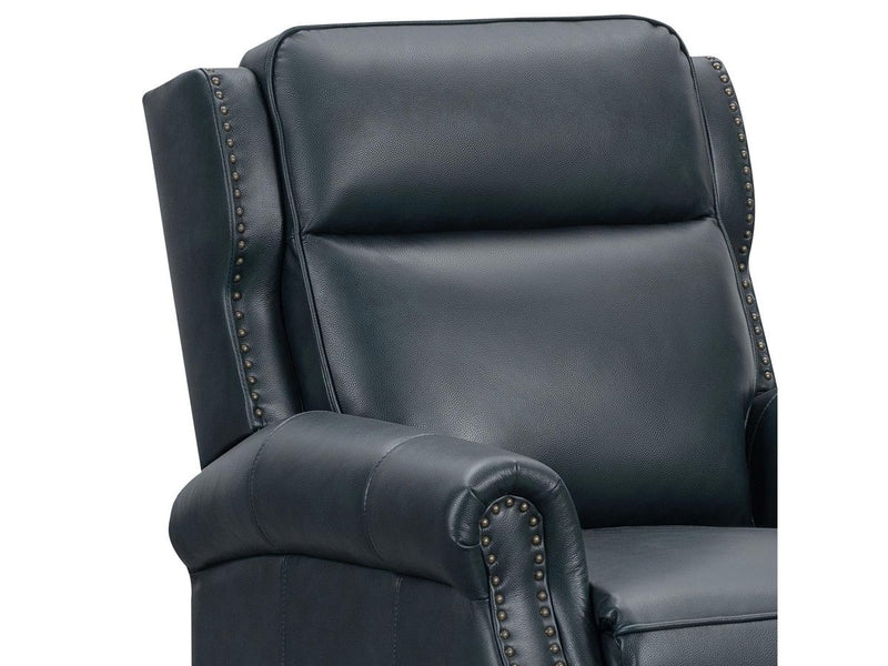 Pollenzo Leather Pushback Recliner, Blue Default Title