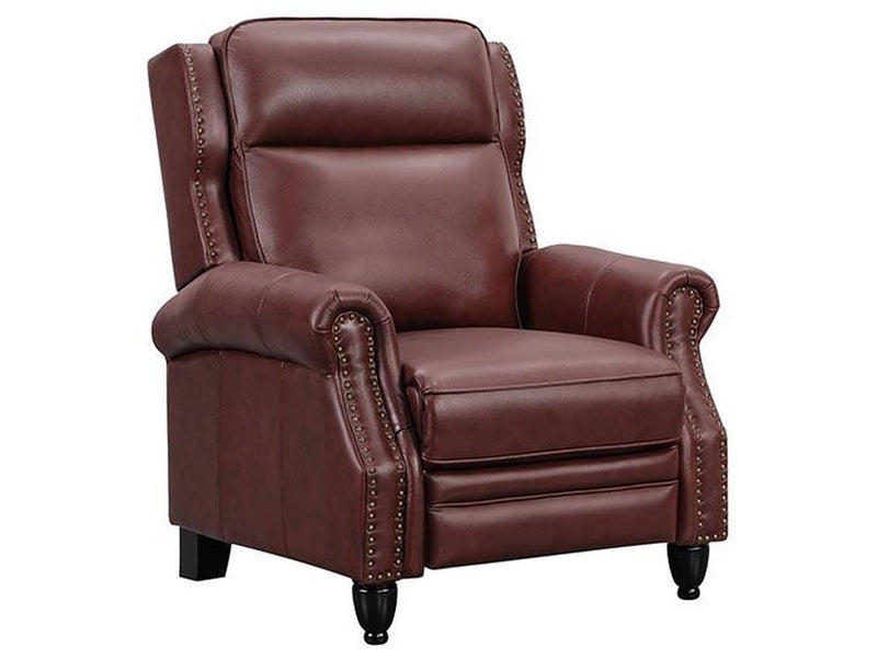 Pollenzo Leather Pushback Recliner, Red Default Title