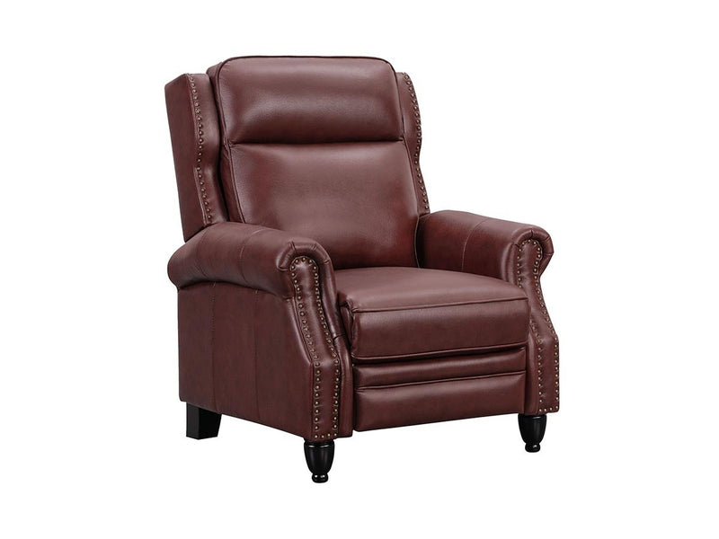 Pollenzo Leather Pushback Recliner, Red Default Title