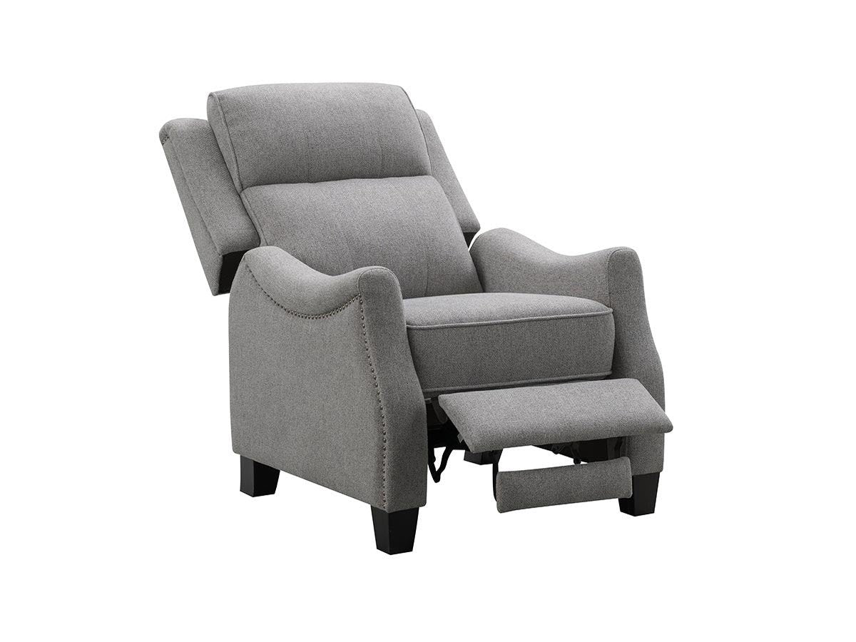 Calvin Fabric Push-Back Recliner, Grey Default Title