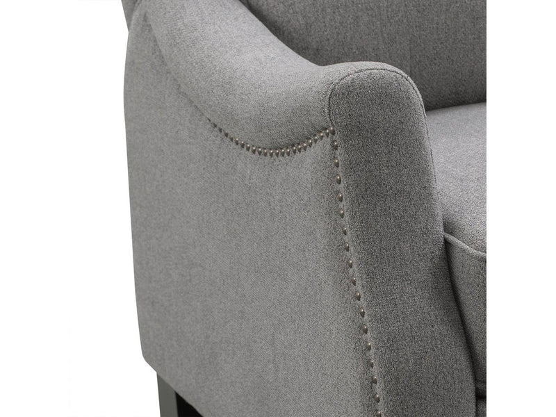 Calvin Fabric Push-Back Recliner, Grey Default Title