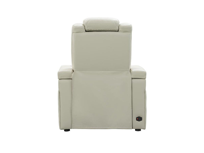 Calton Leather Power Recliner with Power Headrest and Lights, Ivory Default Title
