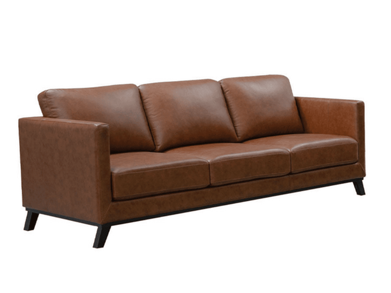 Woodstock Mid Century Leather Sofa
