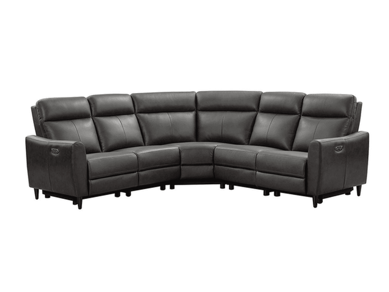 Tomasino 5-pc Leather Power Reclining Sectional with Power Headrest