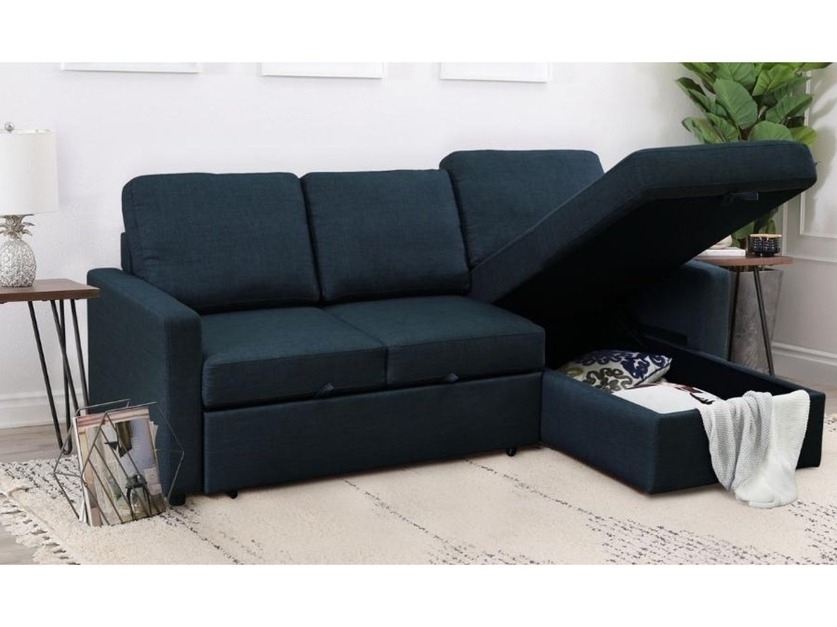 Newton Reversible Storage Sofa Bed Sectional Navy