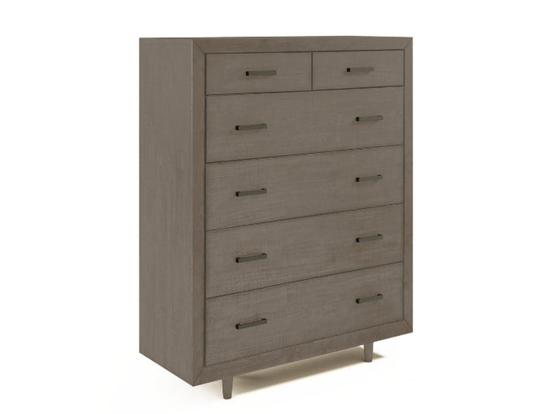 Retro Wood 6-pc Mid Century Upholstered Bedroom Set