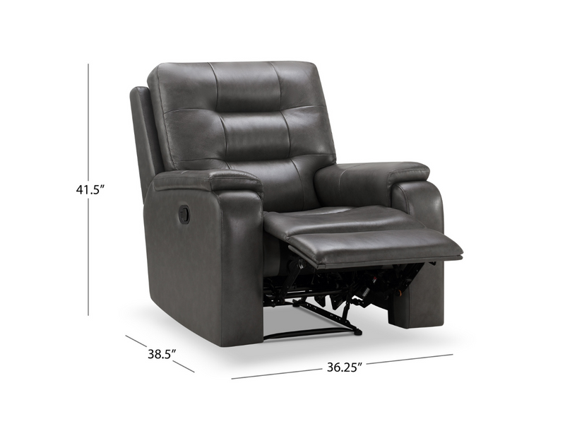 Waylen 3-pc Top-Grain Leather Manual Reclining Set