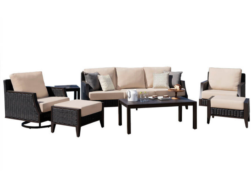 Cassara 7-pc Seating Set with Swivel Chairs