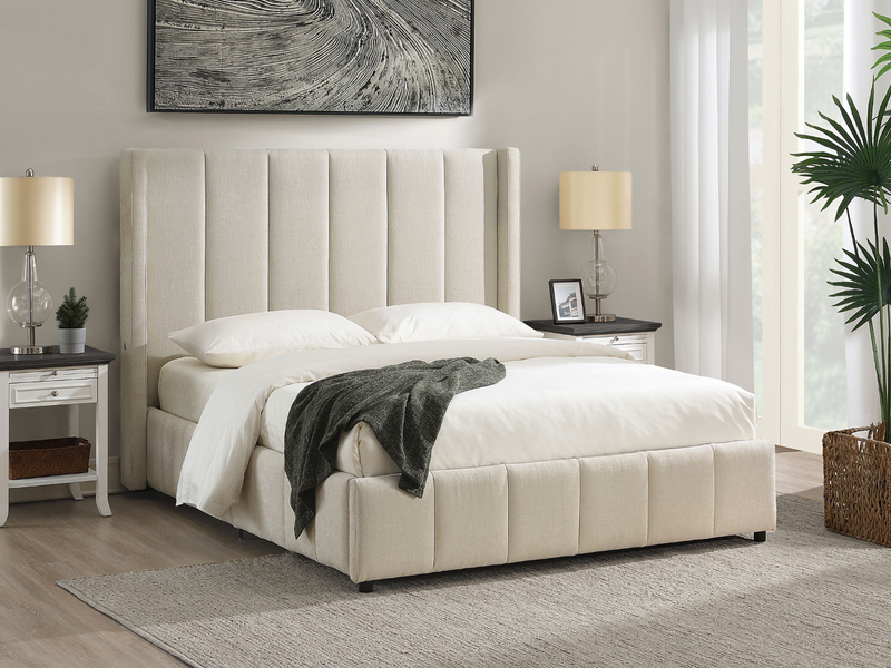 Harlow Channel Bed with Storage Ottoman