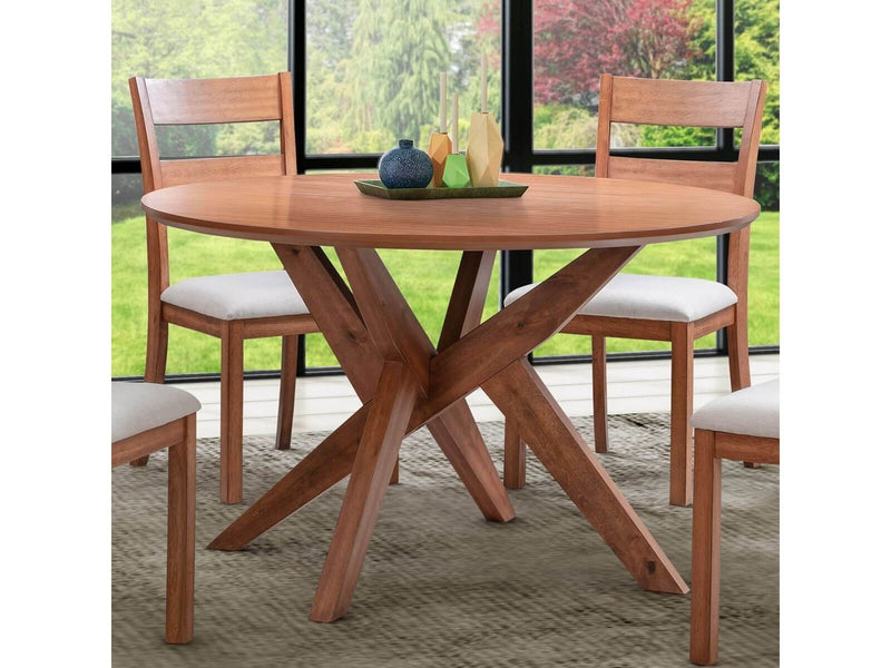Melania Round Dining Table, Brown Default Title