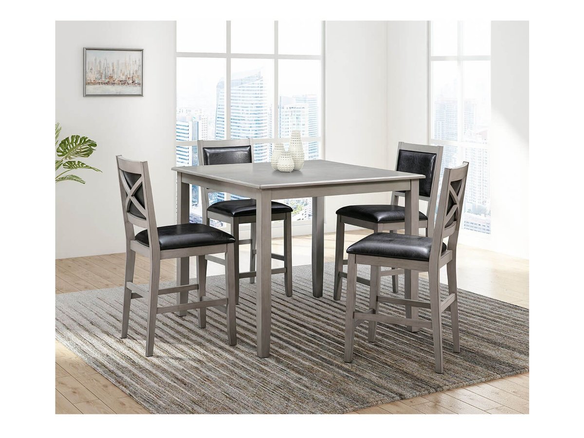 Walker Wood Counter Height Table, Light Grey Default Title