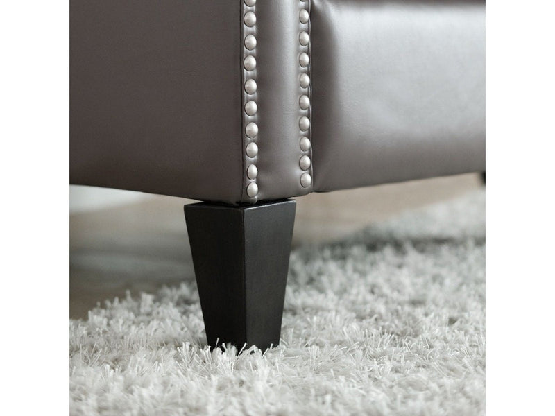 Kennedy Leather Armchair, Grey Default Title