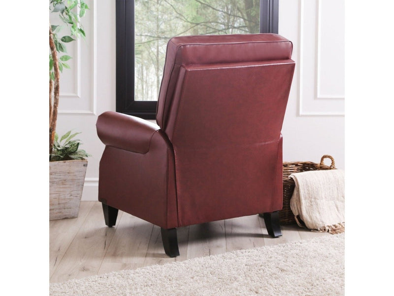 Carla Leather Pushback Recliner, Red Default Title