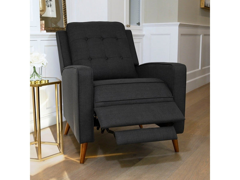 Indio Fabric Pushback Recliner, Charcoal Default Title