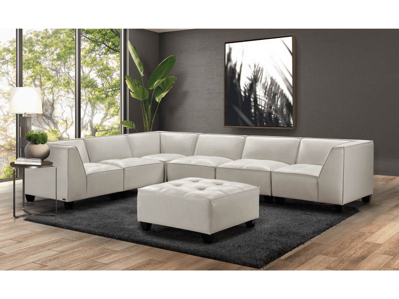 Leather modular sectional with ottoman deals